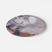 ピンクハ幽霊のよく出るウスブラックキャットカスタムハロウィン ペーパープレート (アングル)