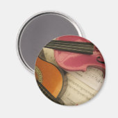 ピンクバイオリンとギター マグネット (正面/裏面)