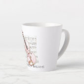 ピンクバイオリンの楽譜 カフェラテマグ (右アングル)