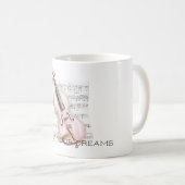 ピンクバイオリンの楽譜 コーヒーマグカップ (正面右)