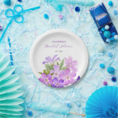 ピンクバイオレットゼラニウム フラワーブライダルシャワー ペーパープレート (パーティー)