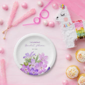 ピンクバイオレットゼラニウム フラワーブライダルシャワー ペーパープレート (パーティー)