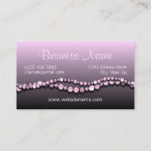 ピンクバイオレットビーズヴィンテージシルバースワールパターン 名刺 (裏面)