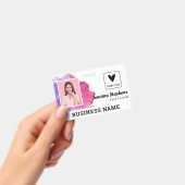 ピンクバイオレット水彩従業員のロゴを追加 バッジ (手持ち)