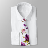 ピンクバイオレット牡丹&オーキッド庭園の結婚式 ネクタイ (タイ)