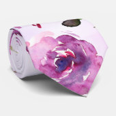 ピンクバイオレット牡丹&オーキッド庭園の結婚式 ネクタイ (ロール)