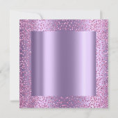 ピンクバイオレット紙吹雪ブライダルシャワー誕生日16th 招待状 (裏面)