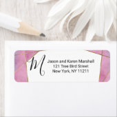 ピンクバイオレット金ゴールド水彩地域アドレス ラベル (インサイチュ)