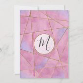 ピンクバイオレット金ゴールド水彩地域ブライダルシャワー 招待状 (裏面)