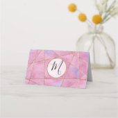 ピンクバイオレット金ゴールド水彩地域座席表 プレイスカード (裏面)