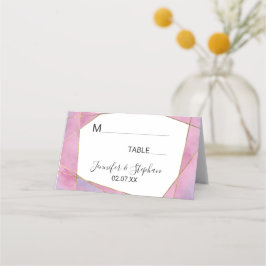 ピンクバイオレット金ゴールド水彩地域座席表 プレイスカード