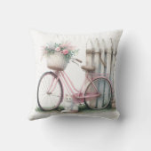 ピンクバイクと白猫 クッション (裏面)