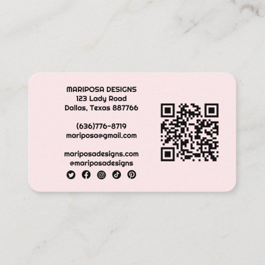 ピンクバイクギフトお客様注文QRコード 名刺 (裏面)