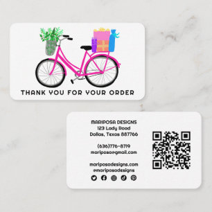 ピンクバイクギフトお客様注文QRコード 名刺