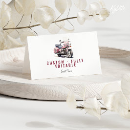 ピンクバイク誕生日折り畳みフードテント/チルトカード サンキューカード