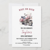 ピンクバイク誕生日招待状for Girl 招待状 (正面)