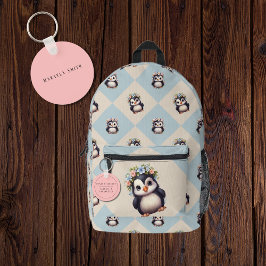 ピンクバイリンガルピーナッツアレルギースペインの警告 キーホルダー