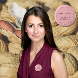 ピンクバイリンガルピーナッツアレルギースペインの警告 缶バッジ