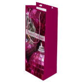 ピンクバウブルズメリークリスマス抱き枕ワイン ワインギフトバッグ (正面アングル)