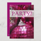 ピンクバウブル'パーティー! 招待状 (正面/裏面)