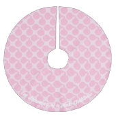 ピンクバウブルホリデーオーナメントクリスマスパターン ブラッシュドポリエステルツリースカート (正面)