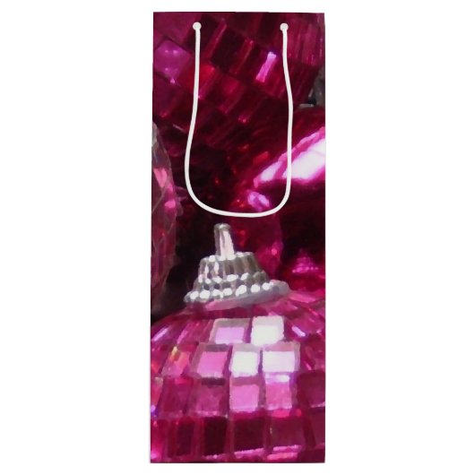 ピンクバウブル抱き枕ワイン ワインギフトバッグ (正面)