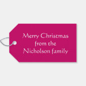 ピンクバウブル文字ギフトラベルピンク ギフトタグ (裏面横)