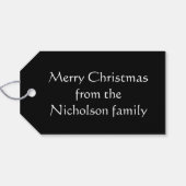 ピンクバウブル文字ギフトラベルブラック ギフトタグ (裏面横)