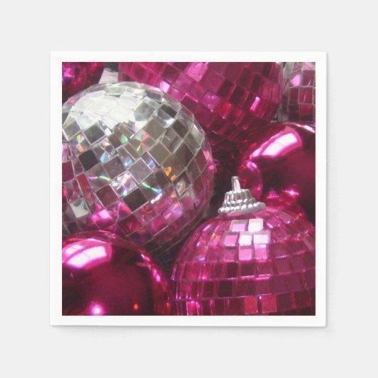 ピンクバウブル紙ナプキン スタンダードカクテルナプキン (正面)