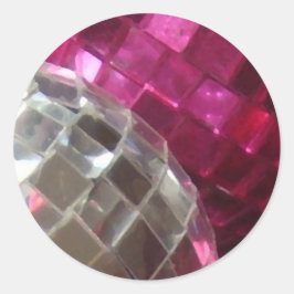 ピンクバウブル詳細ラウンドステッカー ラウンドシール