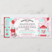 ピンクバウンスハウスカーニバル誕生日 招待状 (裏面)