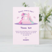 ピンクバウンスハウスキャッスル誕生日 サンキューカード (スタンド正面)