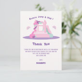 ピンクバウンスハウスキャッスル誕生日 サンキューカード (スタンド正面)