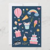 ピンクバウンスハウスバースデーパーティーの招待 招待状 (裏面)