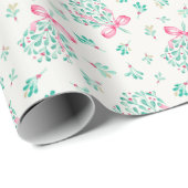 ピンクバウ乳母指ベビシャワーラッピング紙 ラッピングペーパー (ロールコーナー)