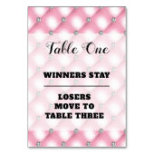 ピンクバエレガントンコ番号1枚テーブルカード テーブルナンバー (裏面)