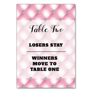 ピンクバエレガントンコ番号2枚テーブルカード テーブルナンバー