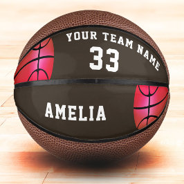 ピンクバスケットボールガール選手の名前チーム番号 ミニバスケットボール