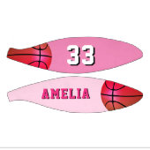 ピンクバスケットボールガール選手の名前チーム番号 ミニバスケットボール (パネル)