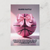 ピンクバスケットボールリボン弓ボール赤ちゃんシャワーInvita エンクロージャーカード (正面)
