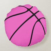 ピンクバスケットボール選手カスタムのジャージーナンバースポーツ ラウンドクッション (裏面)