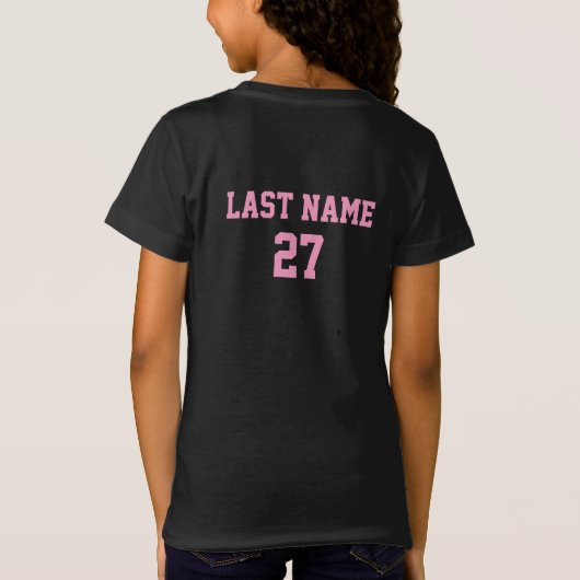 ピンクバスケットボール | DIYの名前と番号 Tシャツ (裏面)