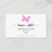 ピンクバタフライおむつラッフルチケット エンクロージャーカード (正面)