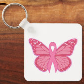 ピンクバタフライで キーホルダー (正面)