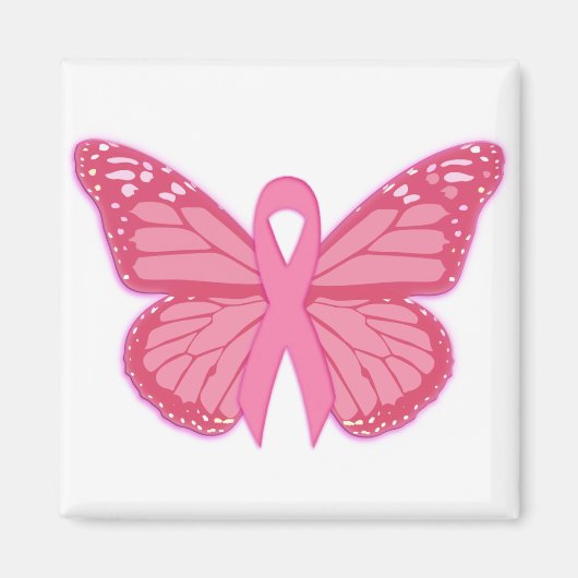 ピンクバタフライで マグネット (正面)
