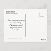 ピンクバタフライとシャビーヴィンテージバラありがとう ポストカード (裏面)