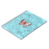 ピンクバタフライとバラアート – ノートブック (左側)