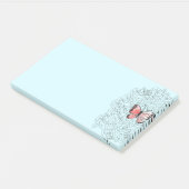 ピンクバタフライとバラアート – ポストイット (アングル)