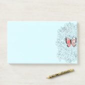 ピンクバタフライとバラアート – ポストイット (デスク)