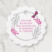 ピンクバタフライのご注文ありがとうございます フェイバータグ (裏面)